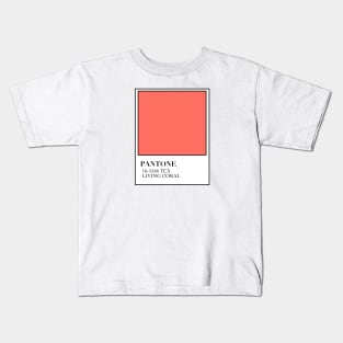 Cute aesthetic colour of the year 2019 living coral minimalistic square print Kids T-Shirt